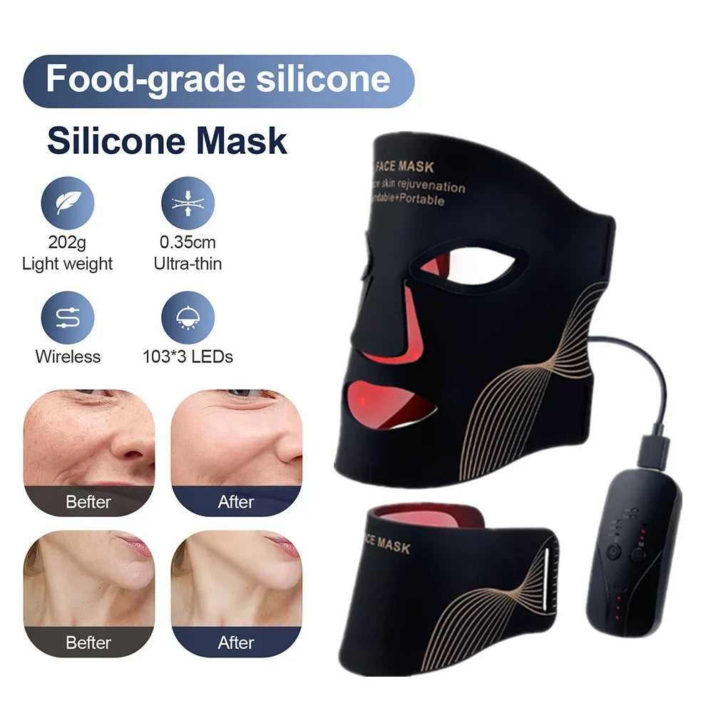 Silicone LED Mask Face Repair Skin Wireless Use