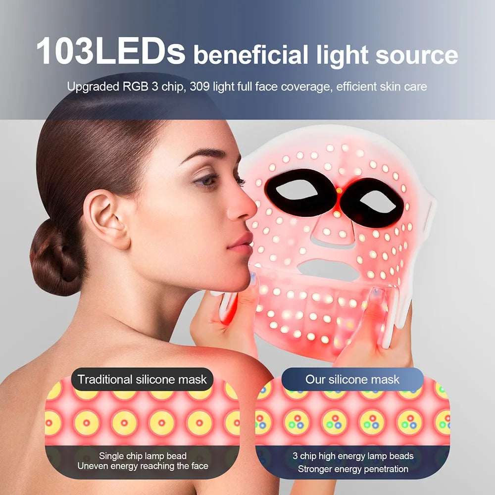 Silicone LED Mask Face Repair Skin Wireless Use