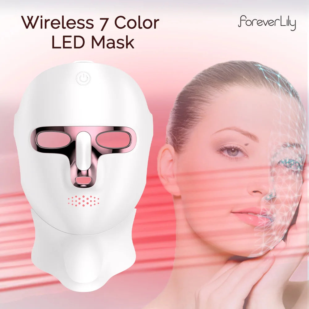 Wireless 7 Colors Photon Face & Neck LED Beauty Mask