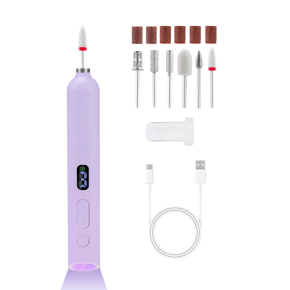 Wireless Mini Nail Drill Pen – 2-in-1 UV Lamp & Manicure Tool
