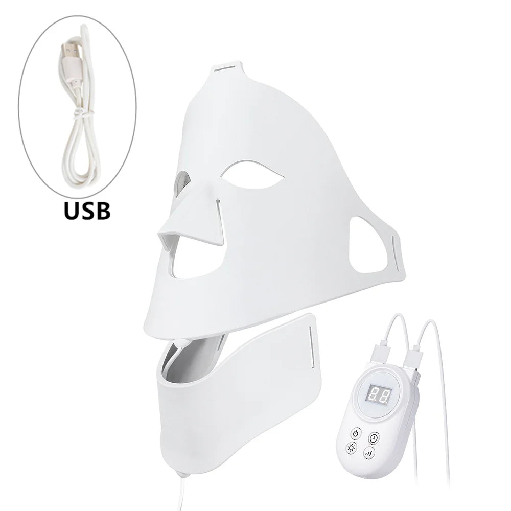 Face & Neck Silicone LED Mask – 7 Colors Photon Light Therapy