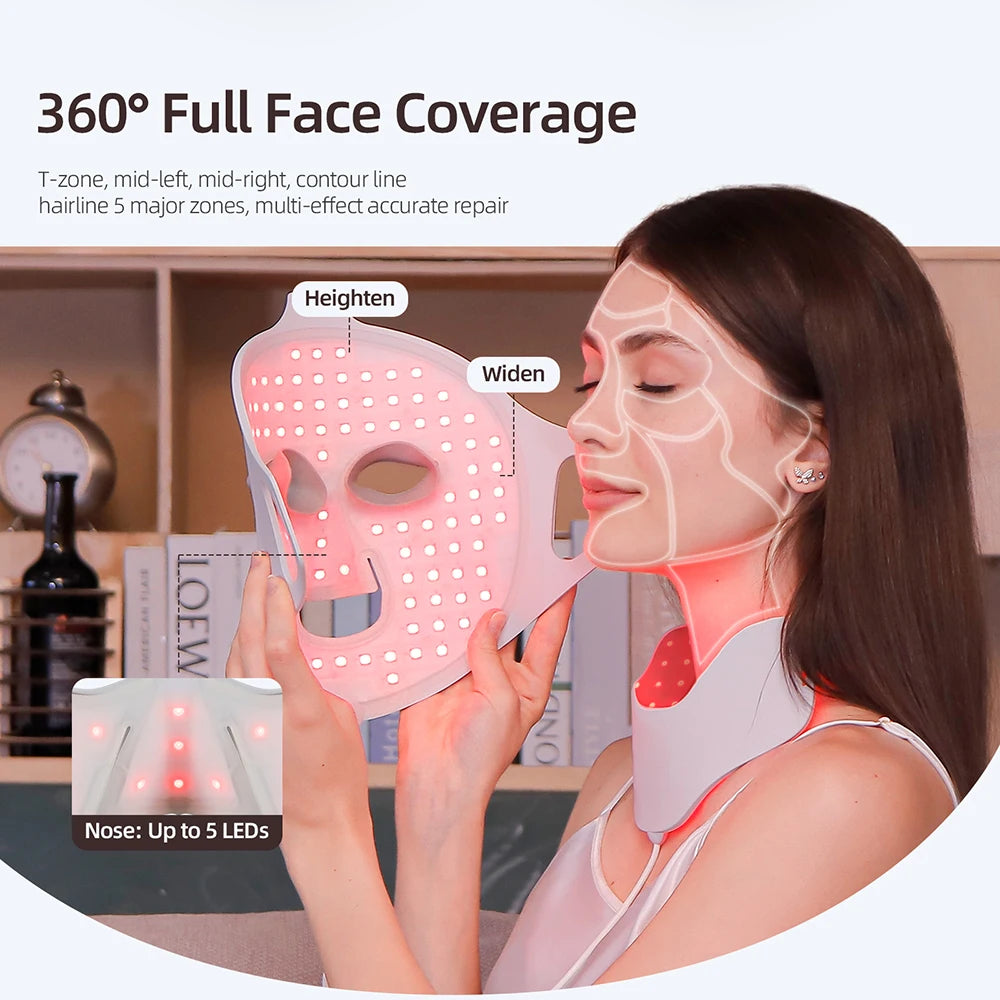 Face & Neck Silicone LED Mask – 7 Colors Photon Light Therapy