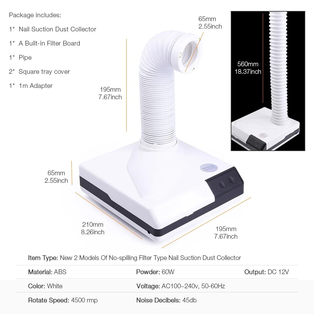 60W Double-Use Nail Dust Collector