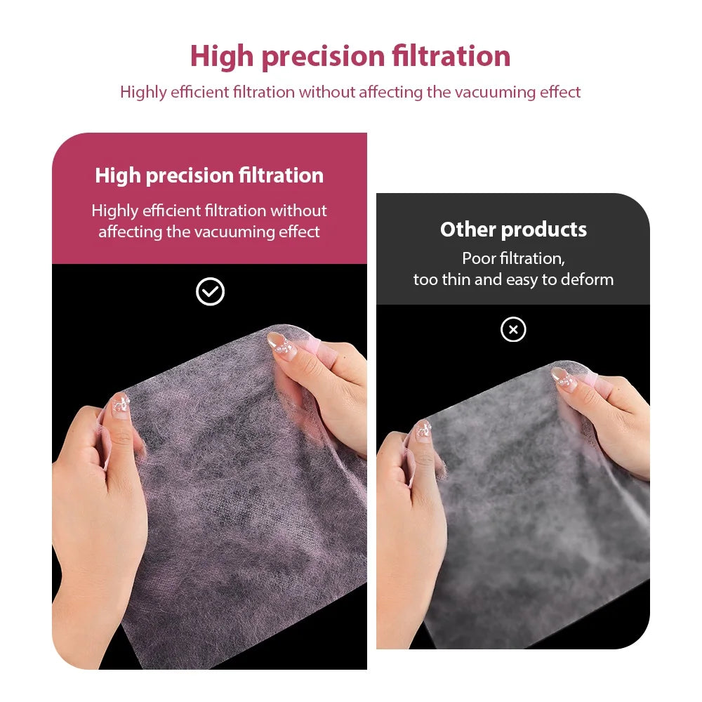 100pcs Disposable Nail Vacuum Cleaner Filter Paper